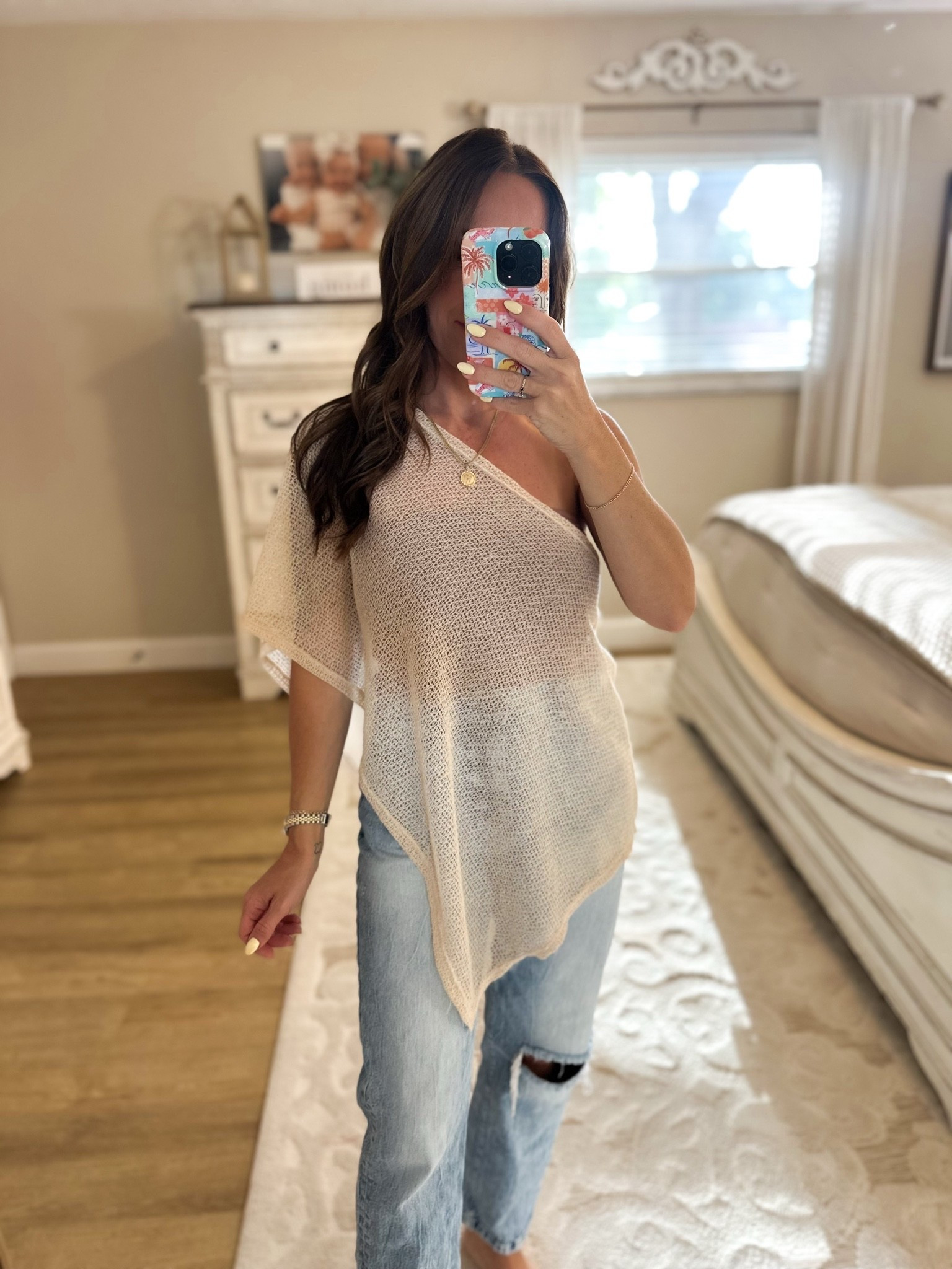 The CUTEST top from Walmart & so versatile! Cute as a swim coverup too!
