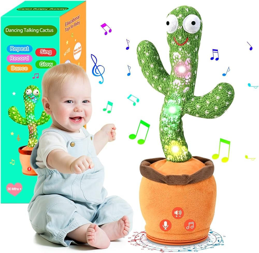 Dancing Talking Cactus Toy for Baby Toddler, Boys Girls Gifts Singing Mimicking Cactus Toy Record... | Amazon (US)