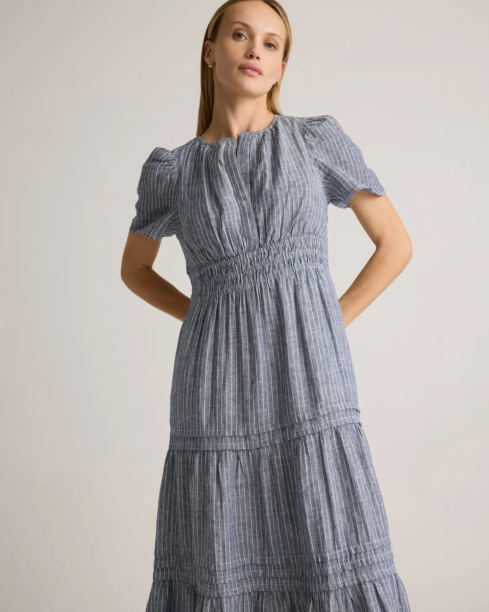 100% European Linen Tiered Maxi Dress | Quince