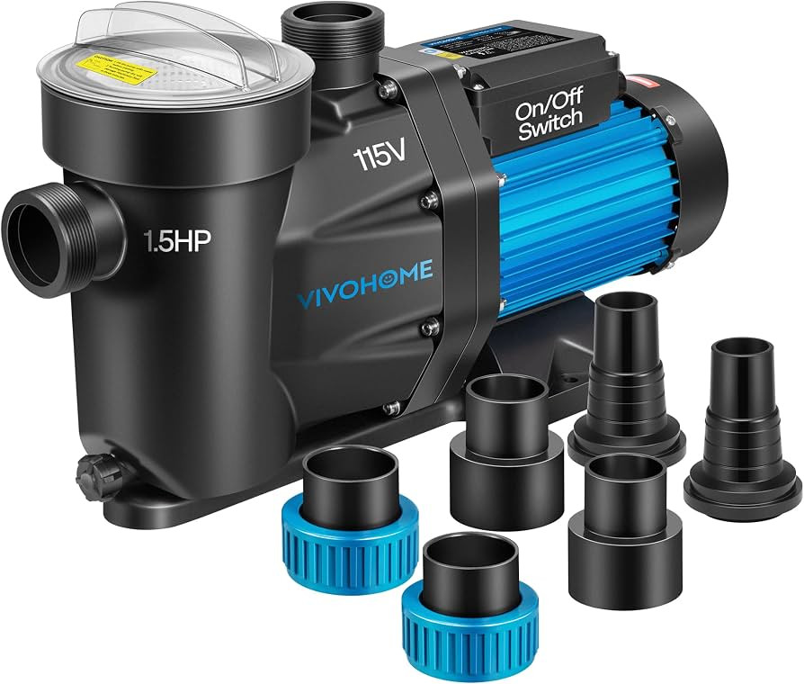 VIVOHOME Self Primming in/Above Ground Swimming Pool Pump w 1.25'' & 1.5" & 2.0'' Unions Energy S... | Amazon (US)