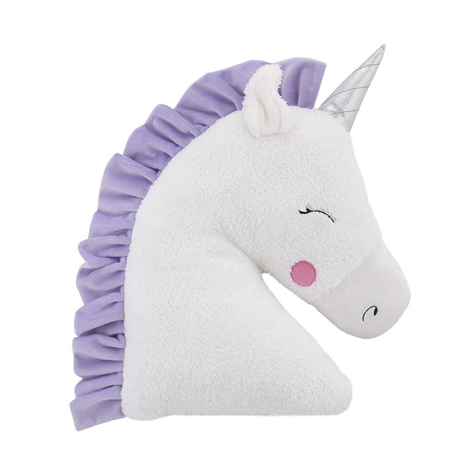 NoJo Shaped Plush Sherpa Decorative Pillow, 1 Count (Pack of 1), Unicorn-White, Lilac, Silver, La... | Amazon (US)