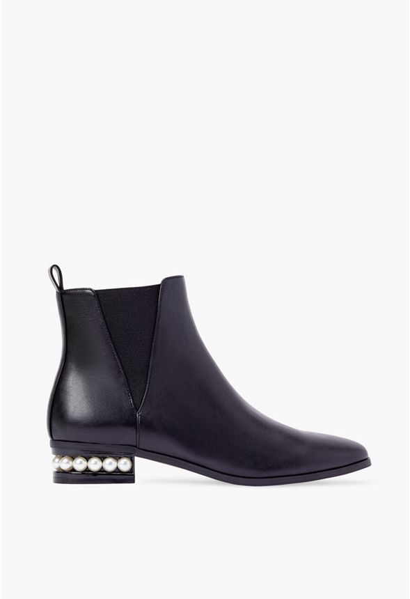 Emile Pearl Heeled Ankle Boot | JustFab