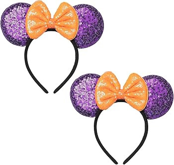ZYTJ 2 Pcs Mouse Ears Headbands,Shiny Bows Mouse Ears Headbands for Birthday Parties, Themed Even... | Amazon (US)