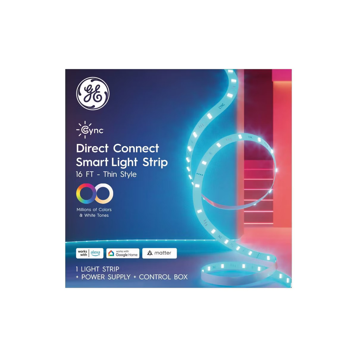 GE 16' CYNC Smart LED Full Color Light Strip Power Supply | Target