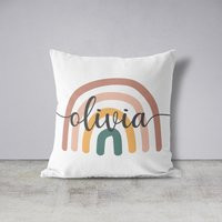 Personalized Boho Rainbow Pillow, Custom Name Birthday Gift For Girl Or Boy, Nursery Room Decor Idea | Etsy (US)