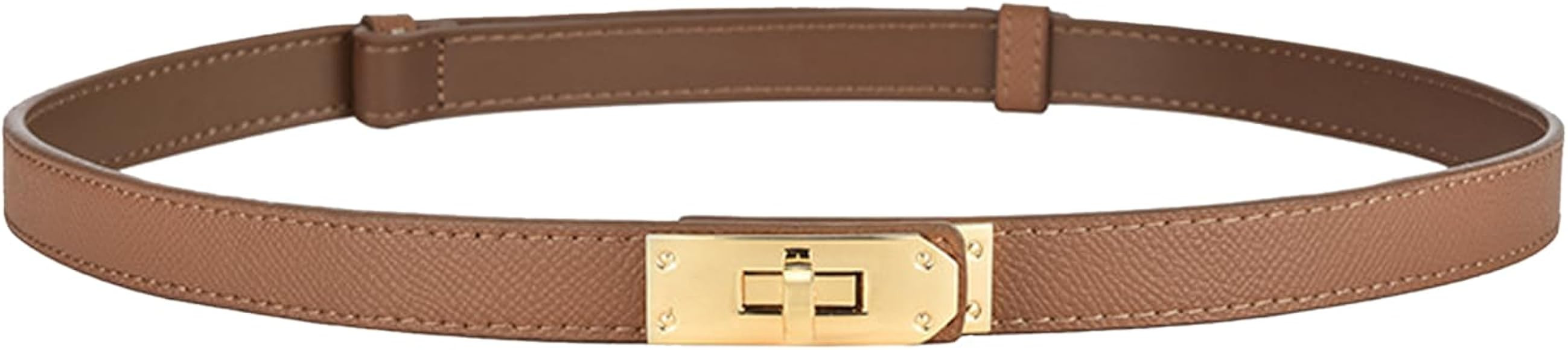 DAWRIS Women's Belts Ladies Leather Belts, Classic Alloy Turn Lock Skinny Belt Thin Belts for Wom... | Amazon (UK)