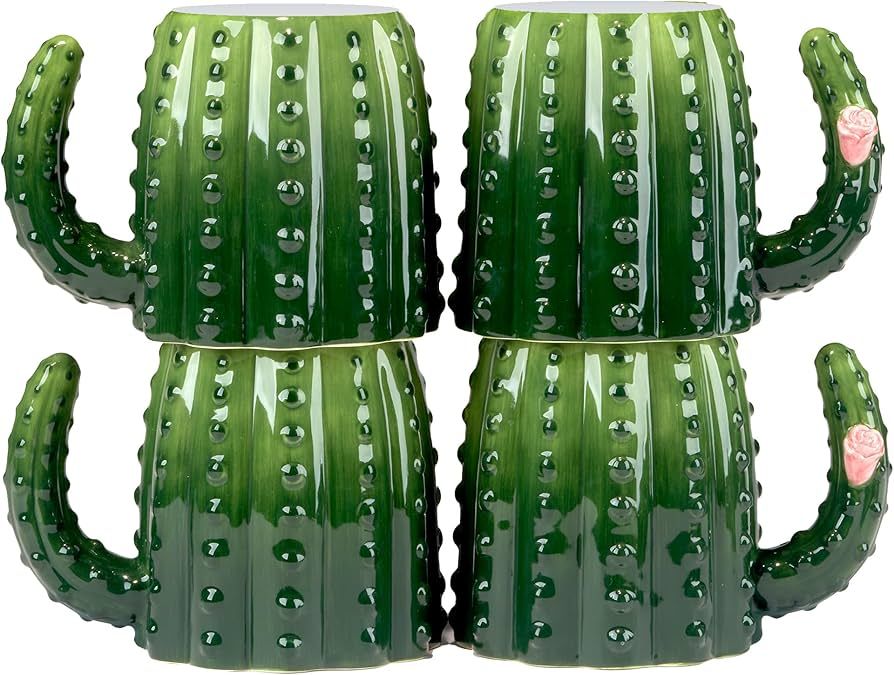Certified International Cactus Verde 3-D 18 oz. Mugs,Set of 4, Multicolor | Amazon (US)