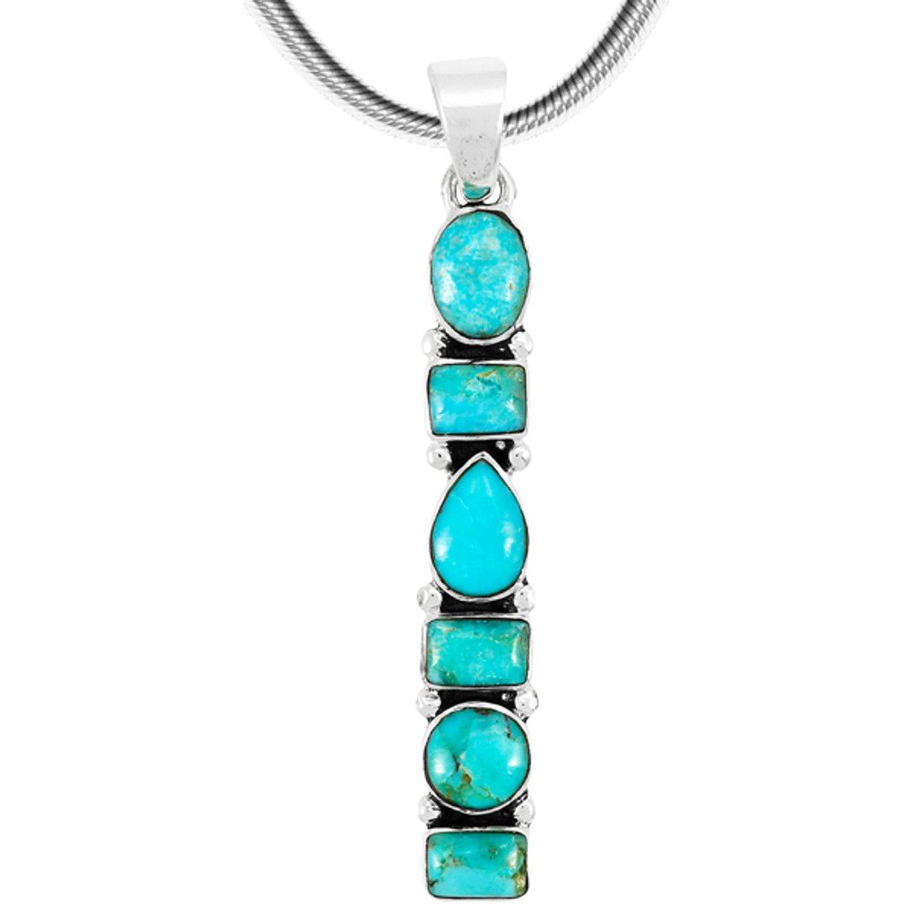 Sterling Silver Pendant Turquoise P3140-C75 Turquoise Jewelry | TURQUOISE NETWORK