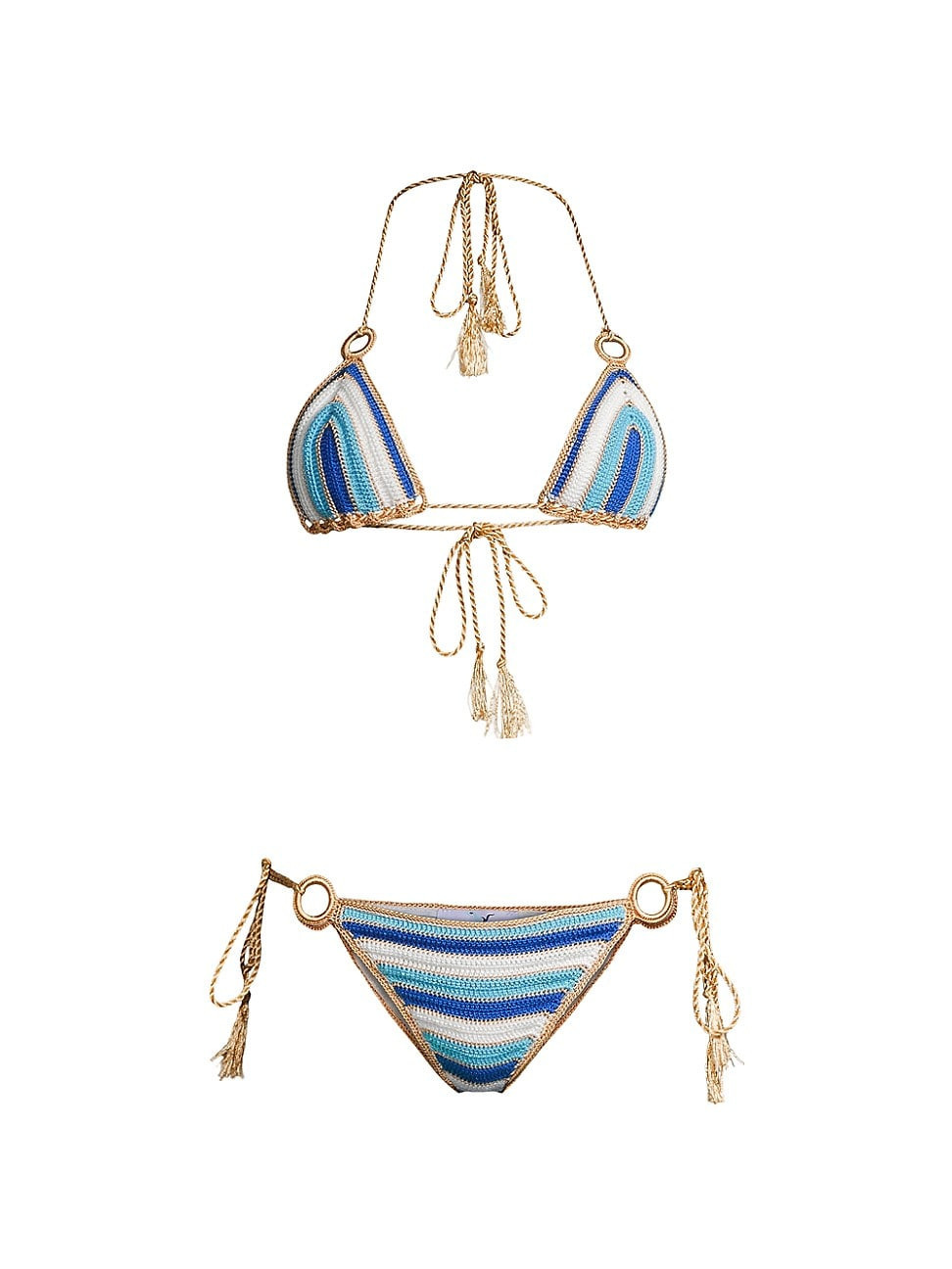 Women's Hand-Crochet String Bikini Set - Blue - Size Medium | Saks Fifth Avenue