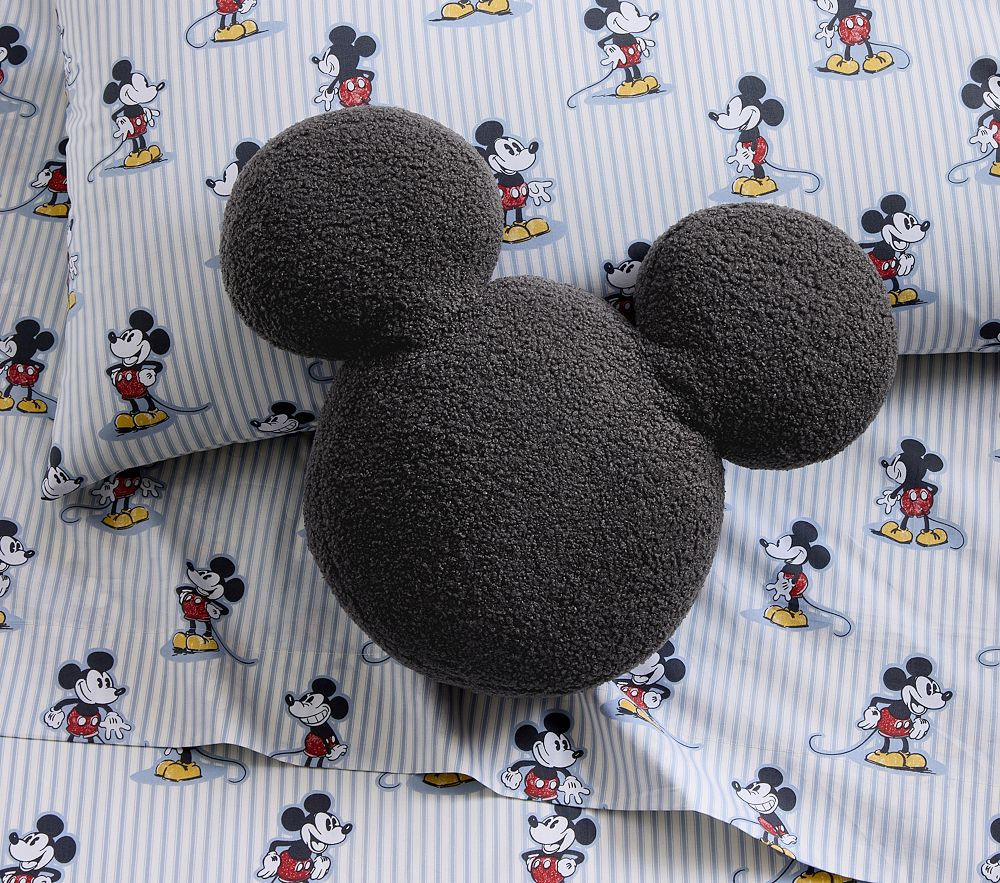 Disney Home x Sanderson Mickey Mouse Shaped Pillow , Black | Pottery Barn Kids