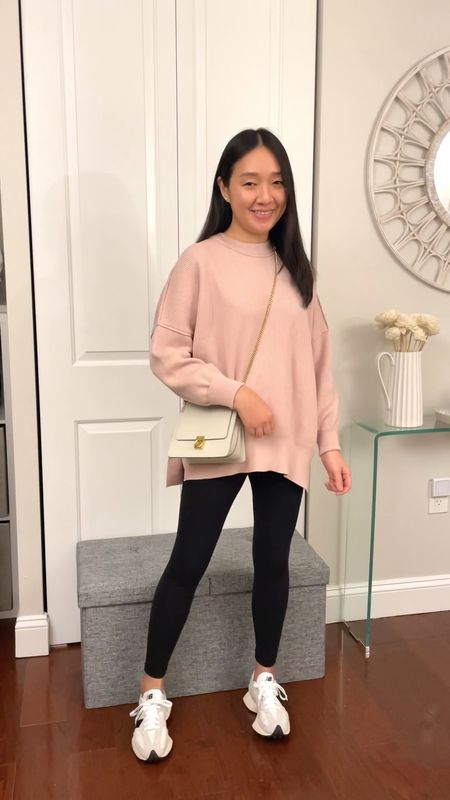 Polene Sept Mini in chalk - Review on whatjesswore.com

Sweater in pink is oversized fit in XS

Leggings in XS

Sneakers I went down half a size

#LTKFind #LTKshoecrush #LTKunder100