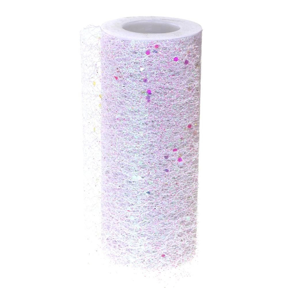 Glitter Confetti Mesh Roll, 6-Inch, 10-Yard, White - Walmart.com | Walmart (US)