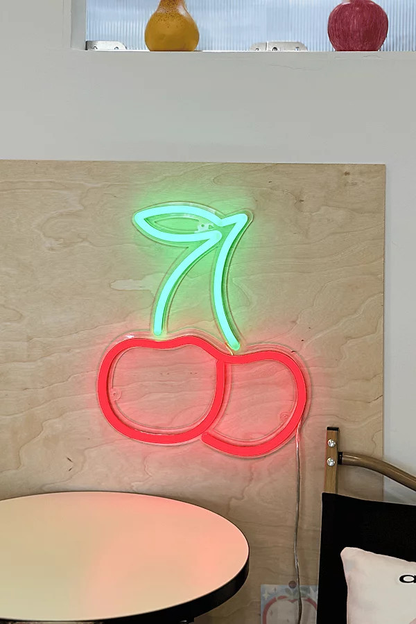 Echo Neon Cherry Neon Sign in Red at Urban Outfitters | Urban Outfitters (US and RoW)