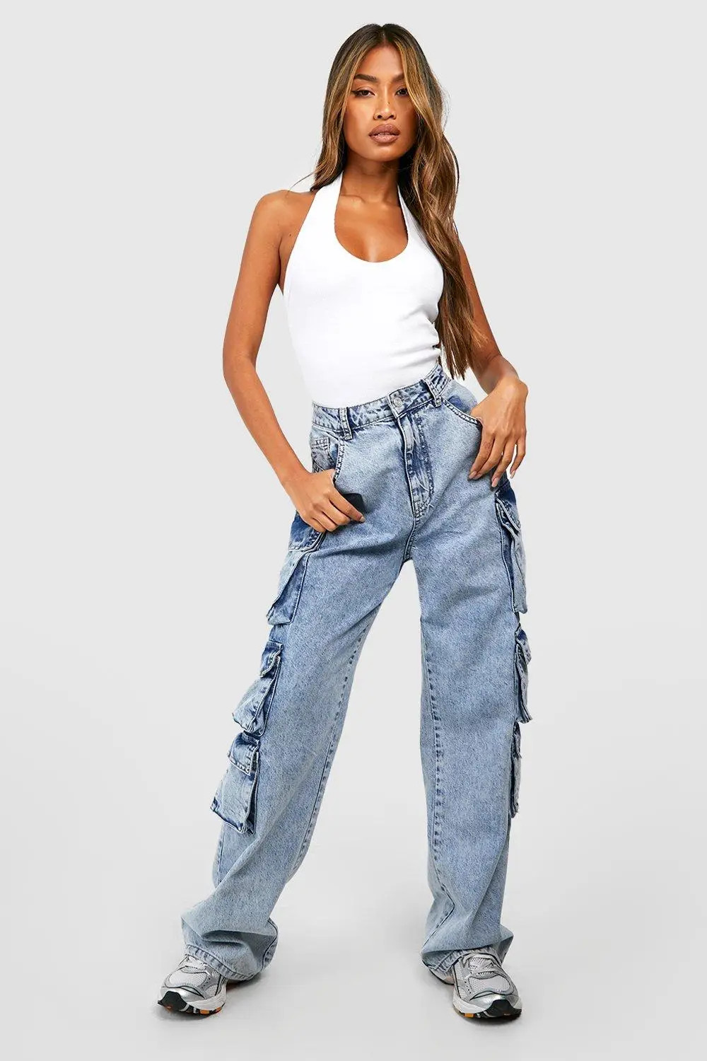 White Rib Thick Binding Halter Neck Vest | Boohoo USA | boohoo (US & Canada)