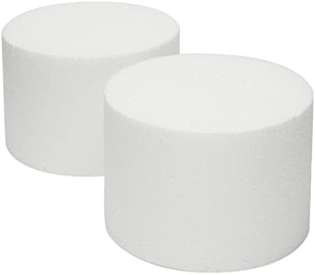2 Pack Foam Cake Dummies for Faux Wedding Cake, 6x4 Inch Dummy Rounds | Amazon (US)