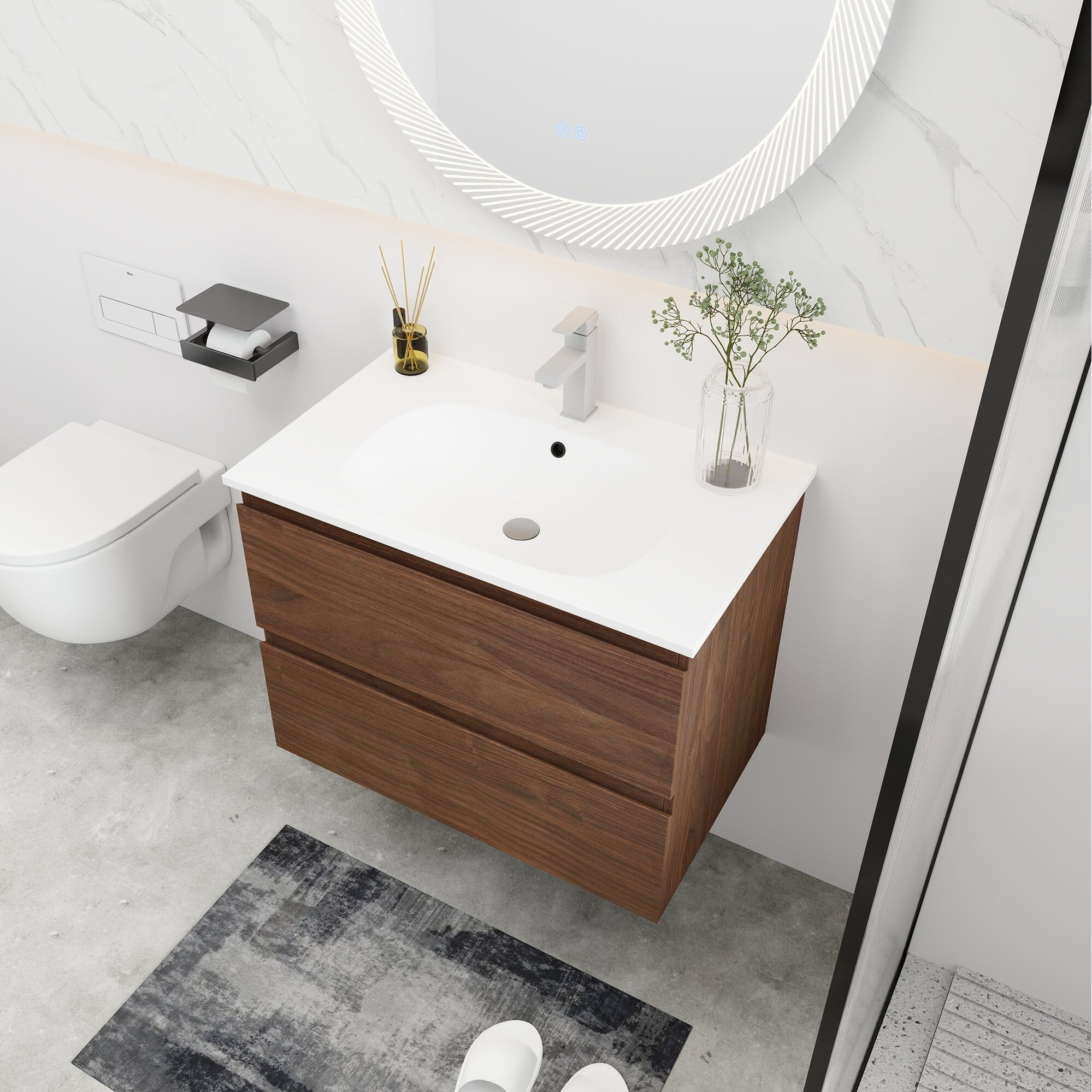 24''/30'' Single Sink Wall-mounted Bathroom Vanity | Bed Bath & Beyond