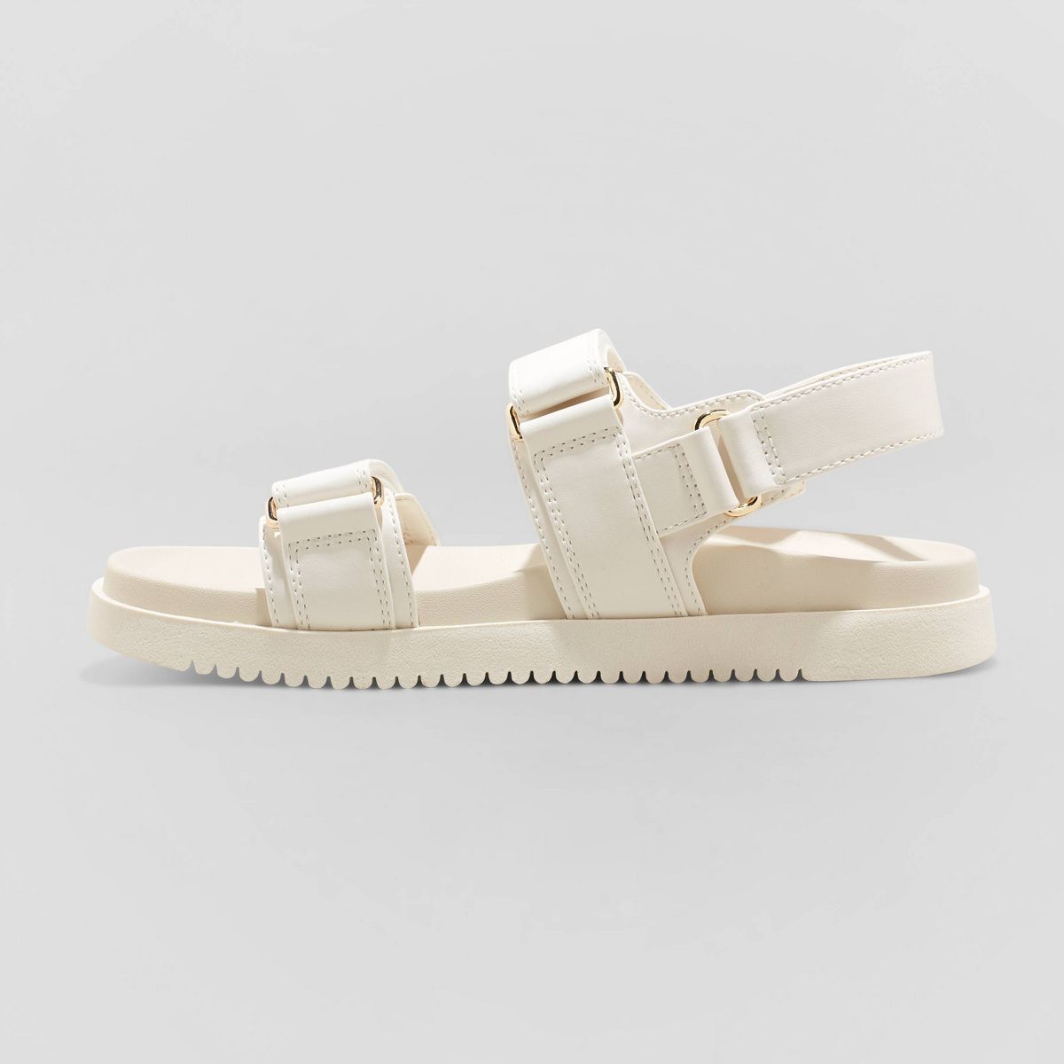 Women's Jonie Ankle Strap Footbed Sandals - A New Day™ Off-White 6.5 | Target