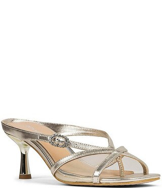 Donald Pliner Remixx Metallic Leather Mesh Bucked Thong Dress Sandals | Dillard's | Dillard's