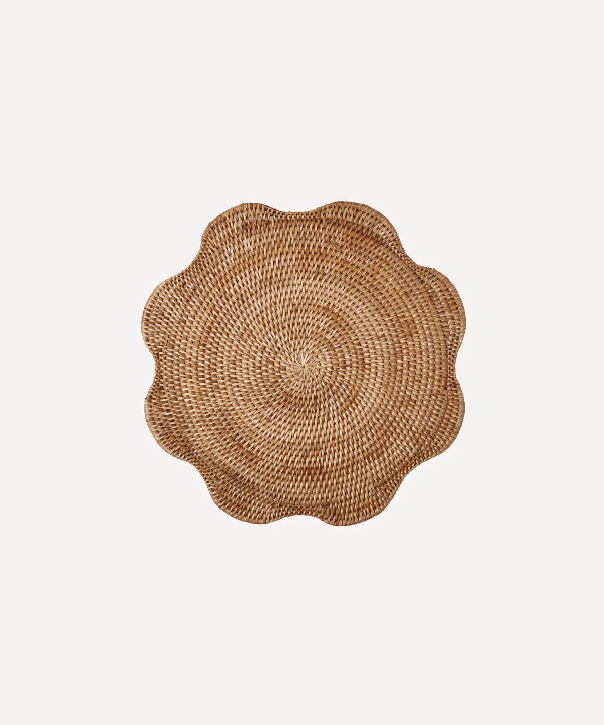 Scalloped Rattan Placemat in Natural | Over The Moon