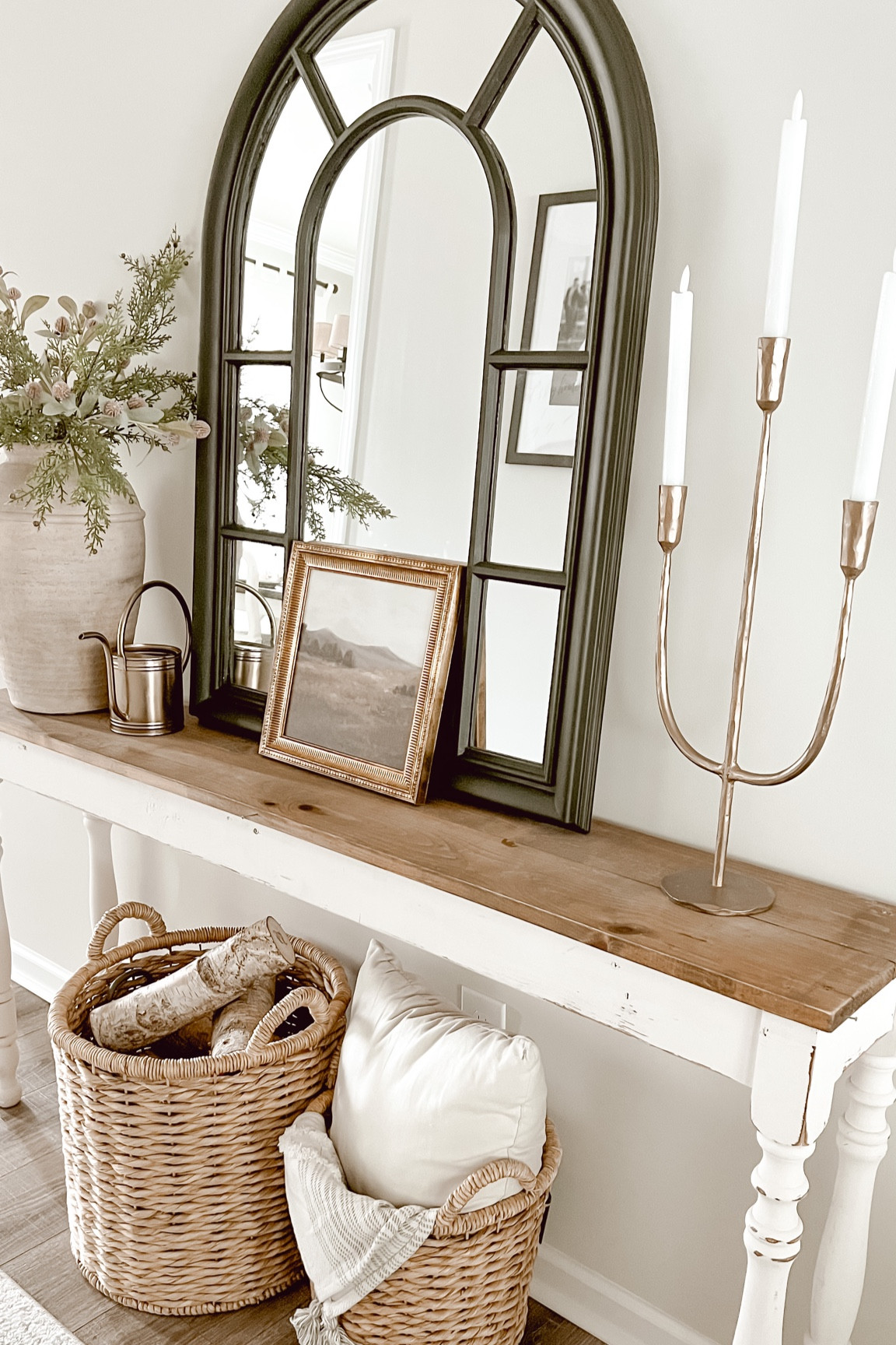 Entryway console styling! 




.
.
.
Spring inspo, console table, vase, stems, spring floral, watering can, candles, candelabra, art print, framed art, Target, world market, Amazon 

#LTKSeasonal #LTKhome