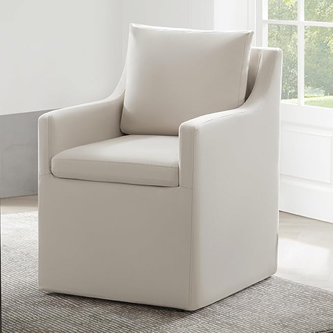 KISLOT Upholstered Dining Chairs Set of 1, Washable Cover Modren Deskchair with 4 Casters & Hidde... | Amazon (US)
