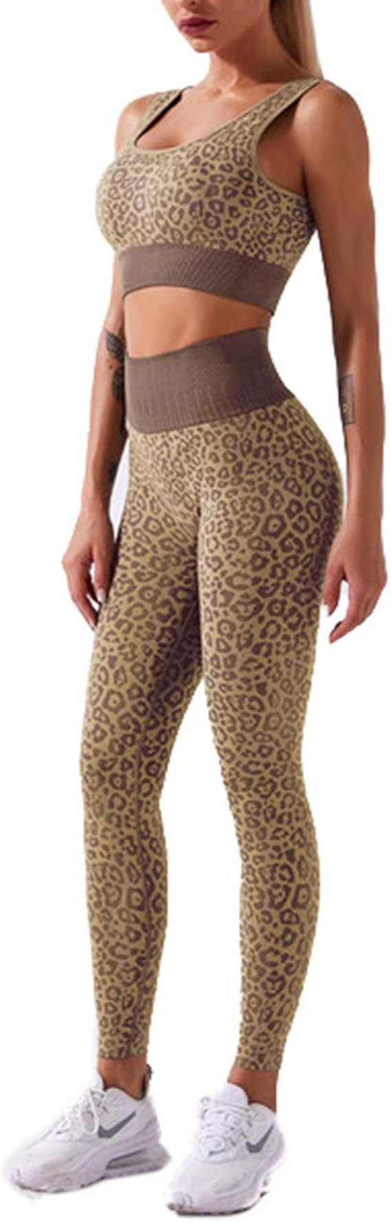 SEBOWEL Women Sports Bra Legging Workout Sets Leopard Snake Print 2 Piece Yoga Outfit Tracksuit A... | Amazon (US)