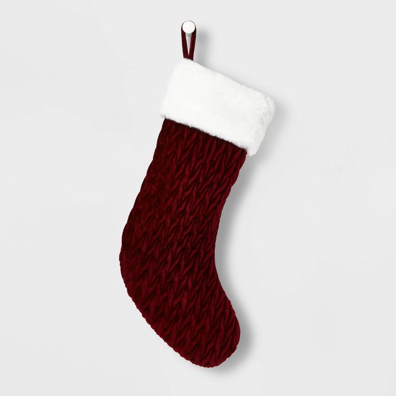 20" Quilted Christmas Stocking with Gold Thread Stitching - Wondershop™ | Target