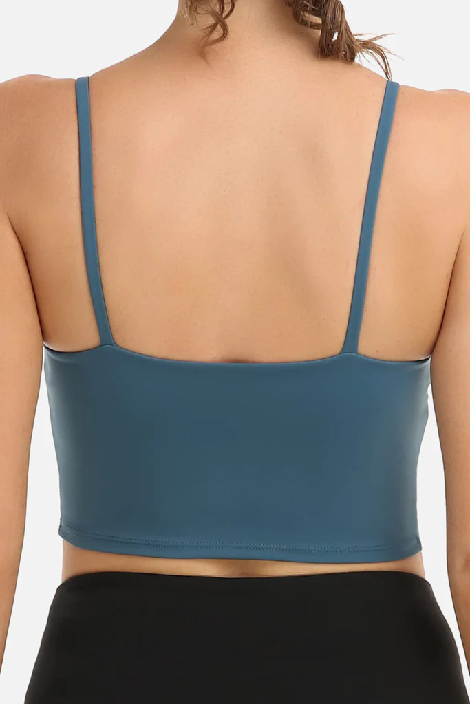 Spaghetti Strap Sports Bra Padded Crop Top | Colorfulkoala