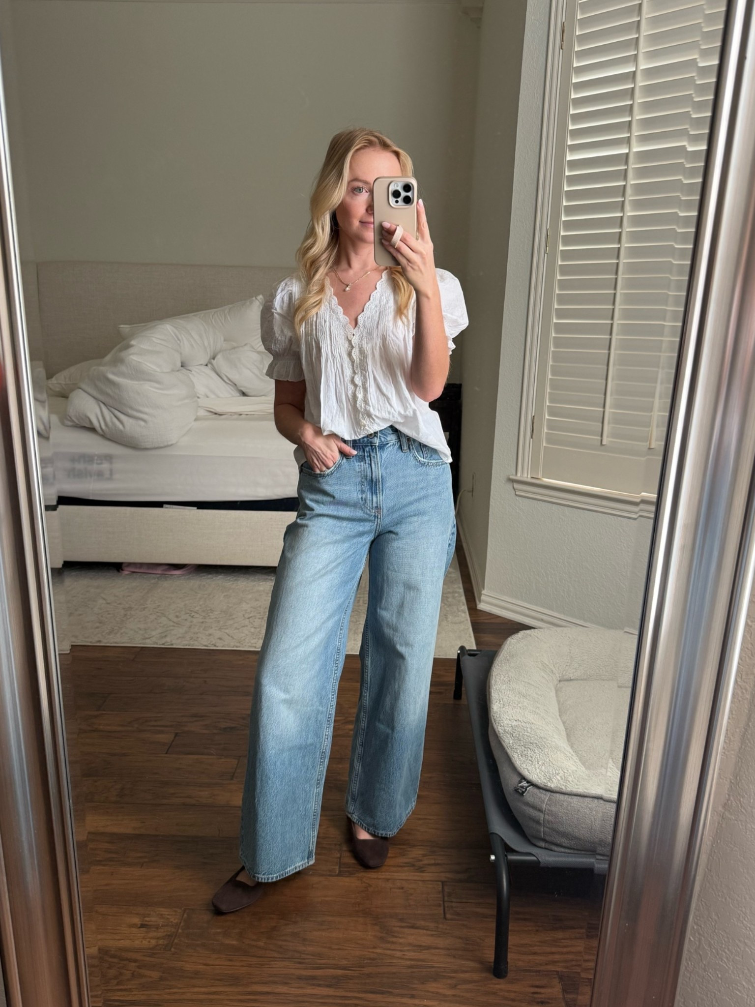 Top is sold out but I linked similar! Wearing a 24S in jeans and sized up 0.5 size in shoes - wearing a 6.5!