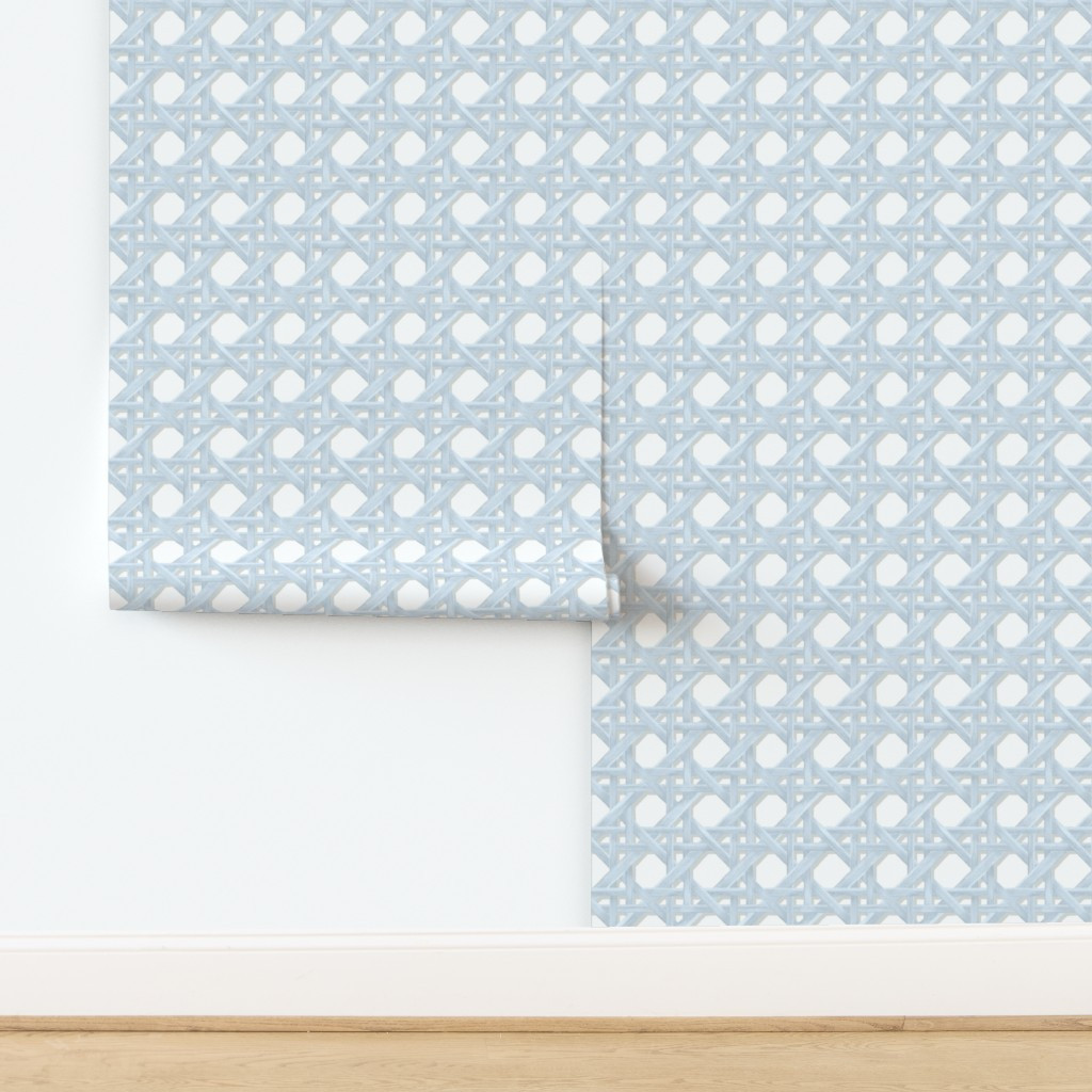 Large Sally light Soft Blue on White Wallpaper | Spoonflower | Spoonflower
