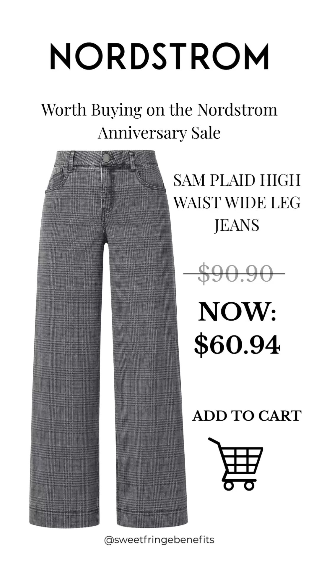 These Sam plaid high waist wide leg jeans are a standout find from the Nordstrom Anniversary Sale! The flattering high-rise fit and classic plaid pattern make them an easy way to elevate your fall wardrobe at an incredible sale price.

💡 LTK MADE EASY
❤️ Heart = Support my posts!
🔖 Save = Get sale & restock alerts
📋 Lists = Keep favorites organized
📲 Share = Send lists and products to a friend. Hello, Christmas List!
💬 Comment = Ask me anything about what I'm wearing.:-)

#LTKSaleAlert #LTKOver40 #LTKWorkwear