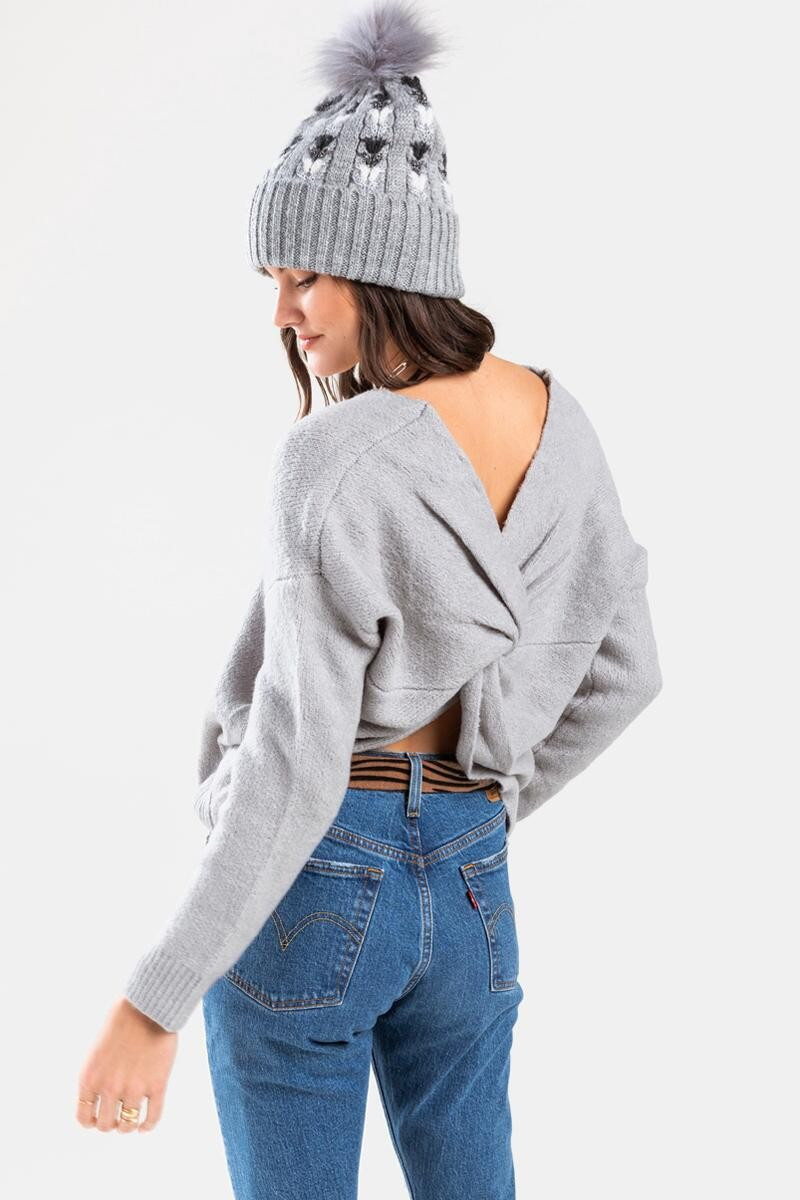 Ingrid Back Knot Sweater | Francesca’s Collections