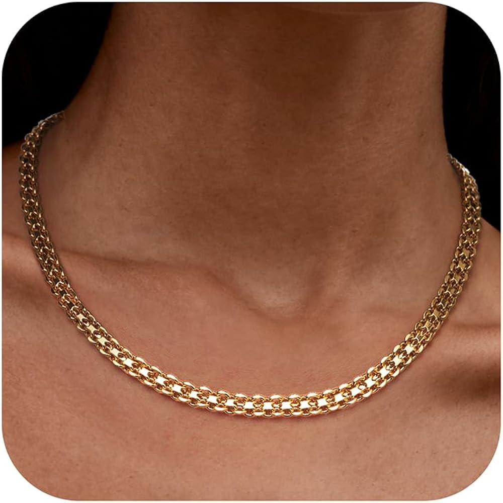 NORBU 18k Gold Plated Star Link Chain Neckalce for Women, Dainty Womens Gold Necklace, Radiant St... | Amazon (US)