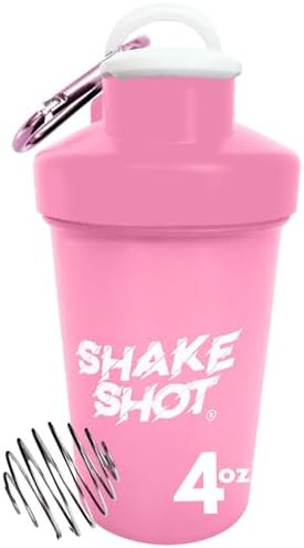 Amazon.com: Shake Shot - Pink - 4oz Mini Shaker Bottle for Pre Workout, Creatine, Small Scoop Sup... | Amazon (US)
