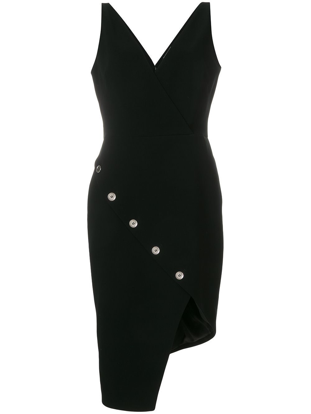 Altuzarra button detailed asymmetric hem dress - Black | FarFetch US