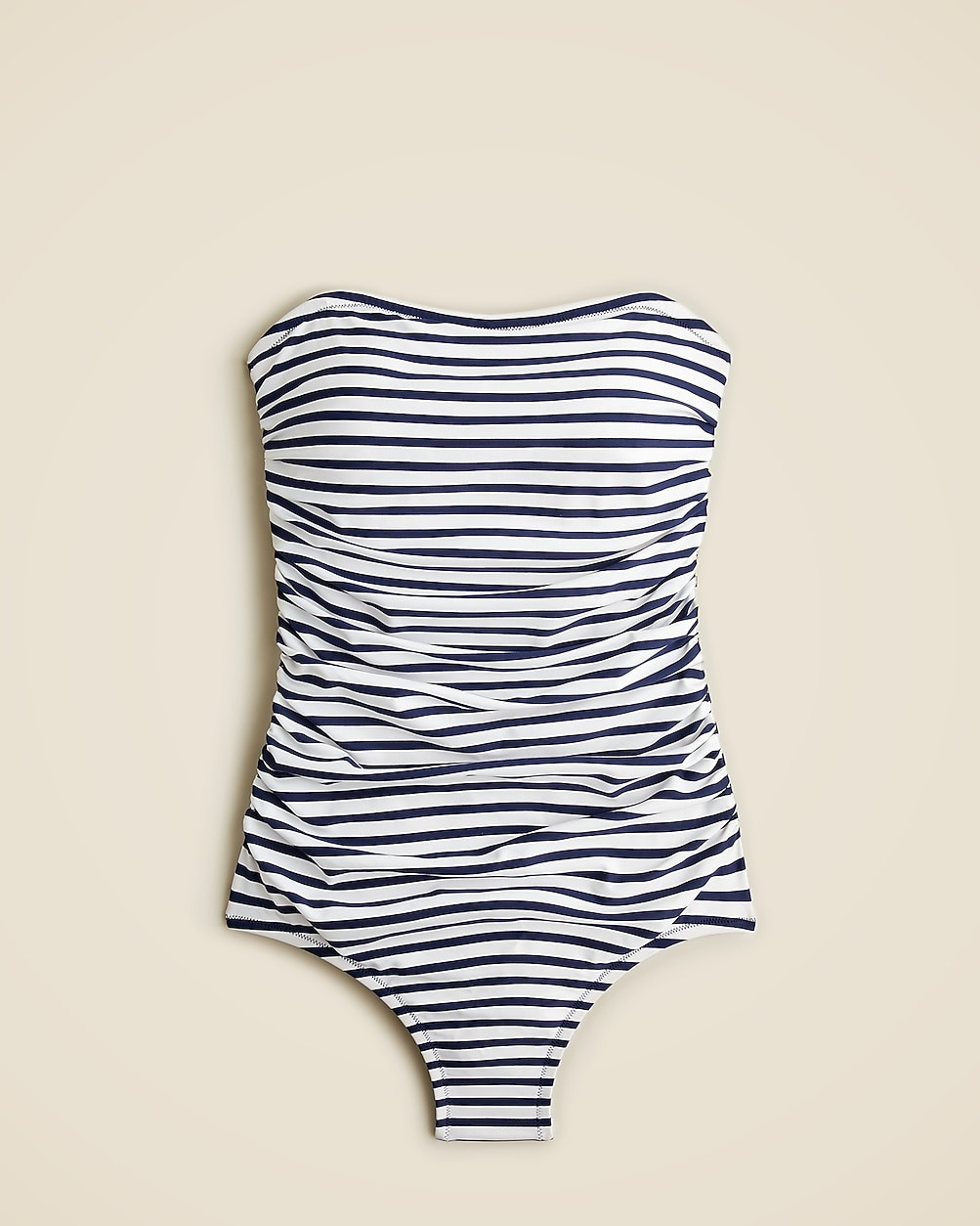 Ruched bandeau one-piece in stripe | J. Crew US