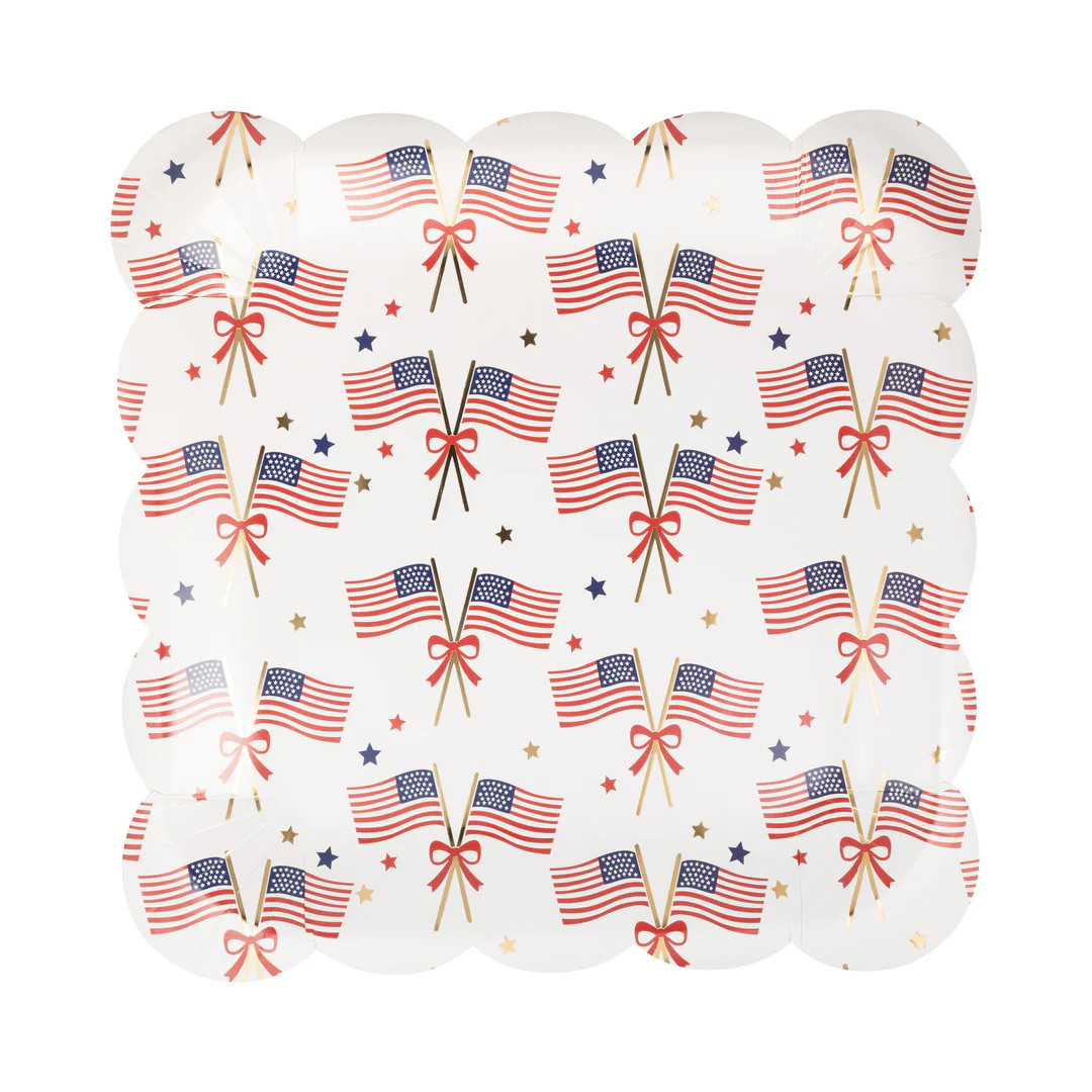 Flags Square Paper Plate (8 ct) | My Mind's Eye