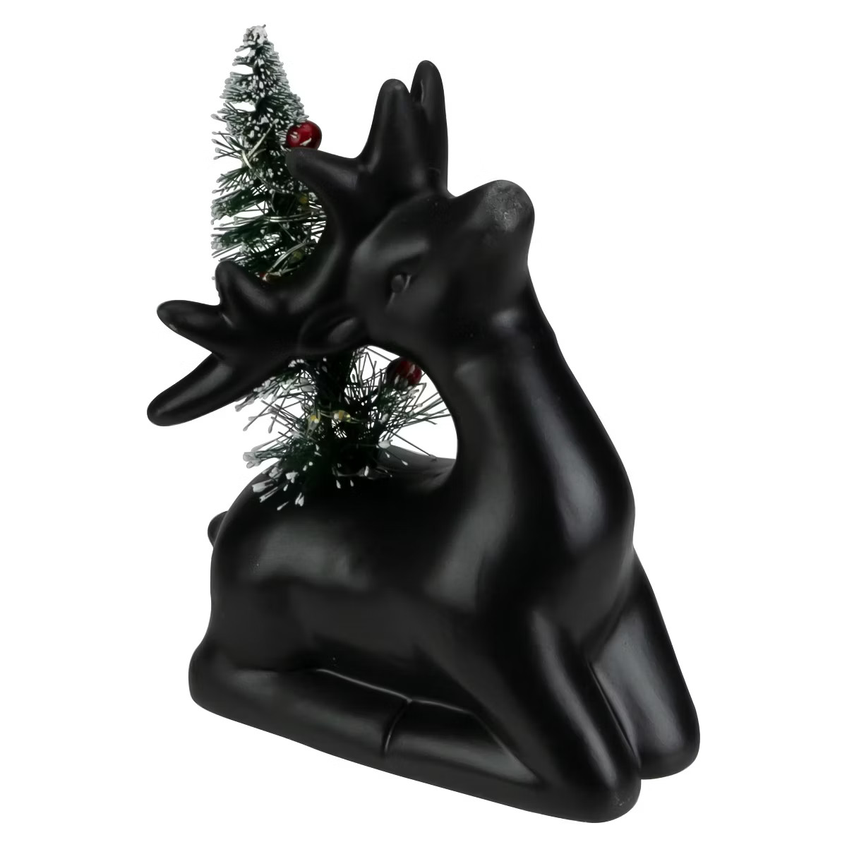 Northlight 6" LED Lighted Ceramic Sitting Reindeer with Christmas Tree, Warm White Lights | Target