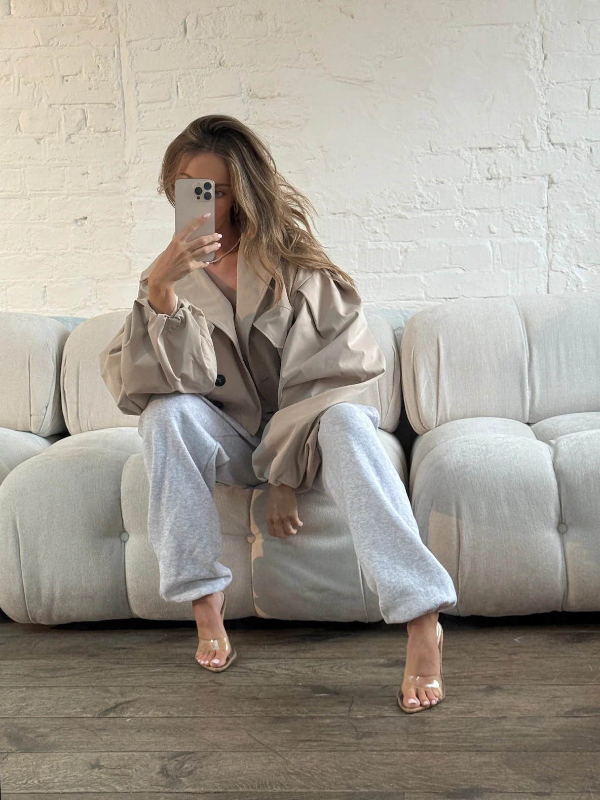 Balloon Sleeve Cropped Trench - Cream | Lola Rae Fashion