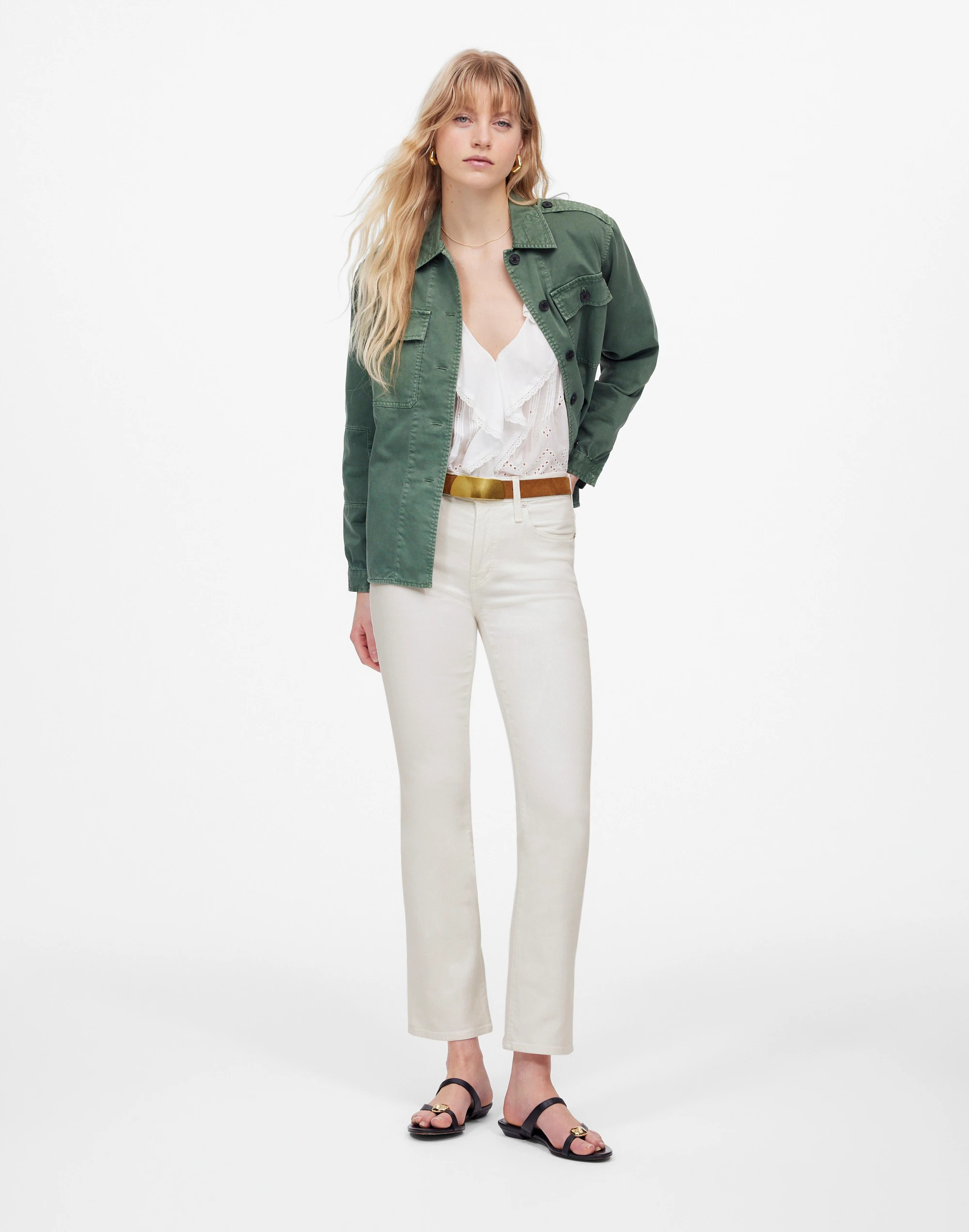 Petite Kick Out Crop Jeans in Pure White | Madewell