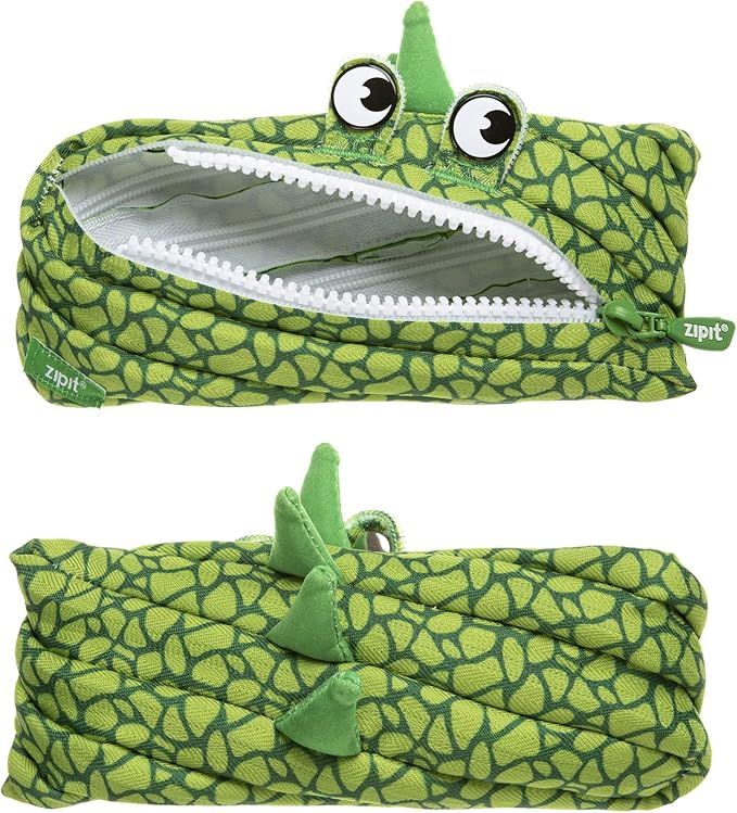 ZIPIT Dinosaur Pencil Case for Boys, Holds Up to 30 Pens, Machine Washable, Made of One Long Zipp... | Amazon (US)