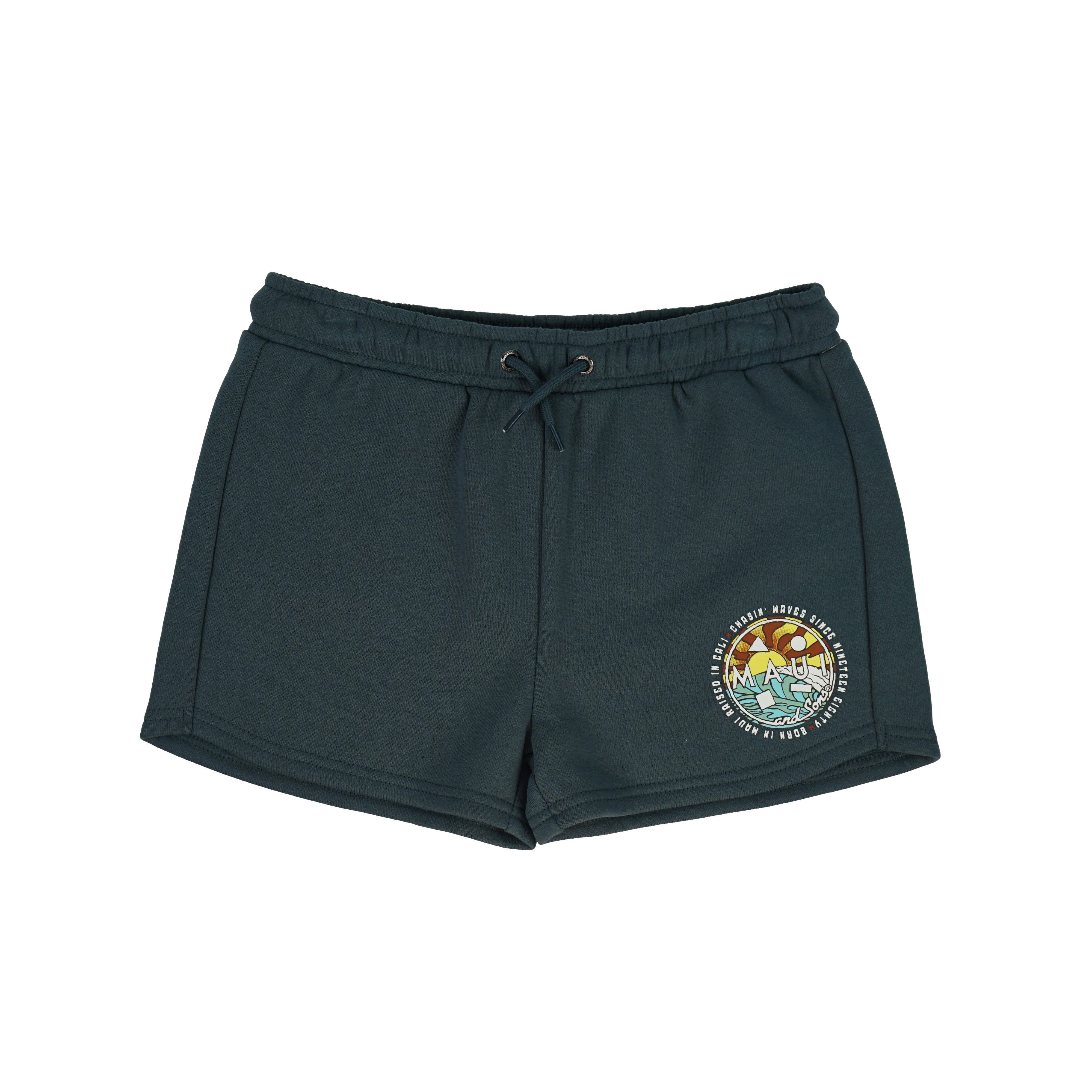 Maui and Sons Girls Fleece Shorts, Chaser CPN Sweatshorts, Smoke, Casual Summer Bottoms - Walmart... | Walmart (US)