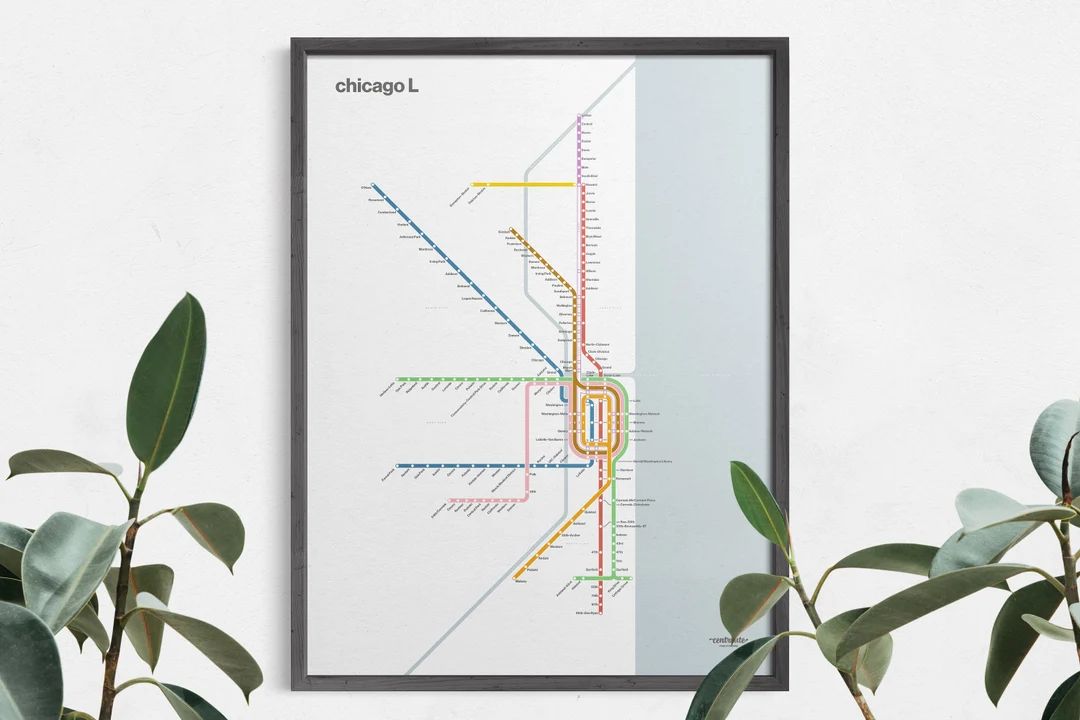 Chicago L Subway Map / CTA / Minimal Poster Print / Subway - Etsy | Etsy (US)