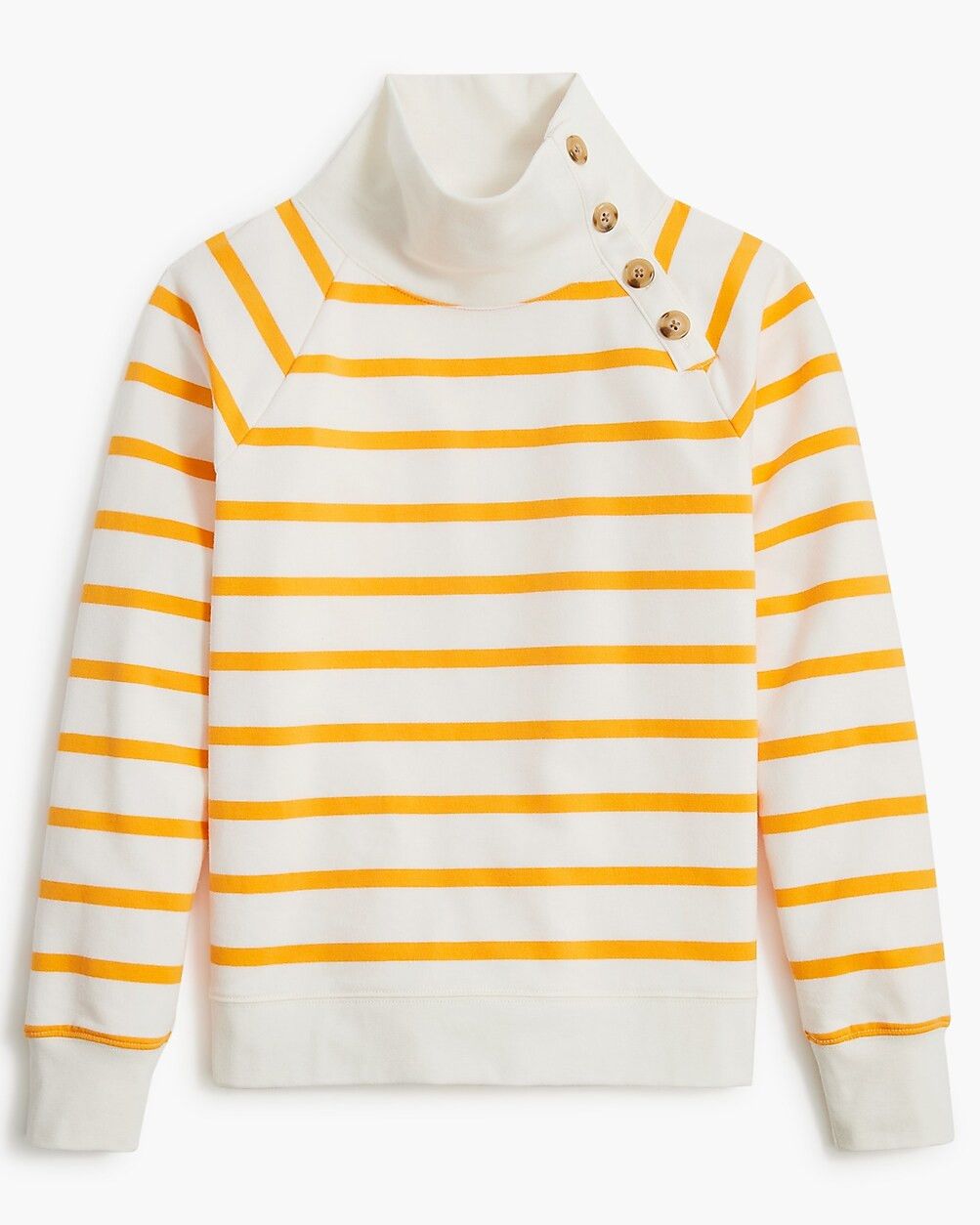 Striped wide button-collar pullover sweatshirt in lightweight terry | J.Crew Factory