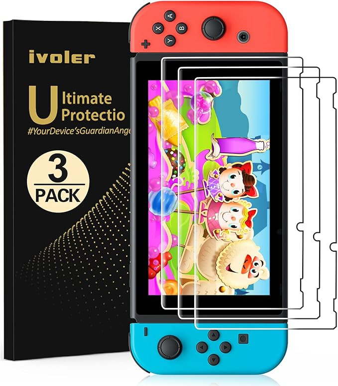 ivoler [3 Pack] Screen Protector Tempered Glass for Nintendo Switch, iVoler Transparent HD Clear ... | Amazon (US)