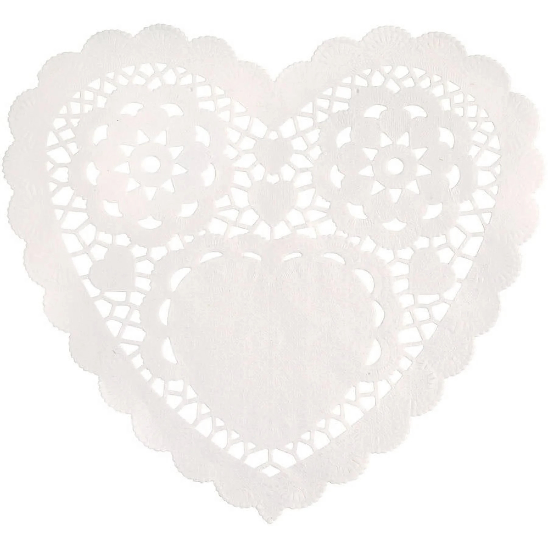 Heart Shaped Paper Doilies, White, 6in, 30ct | Walmart (US)
