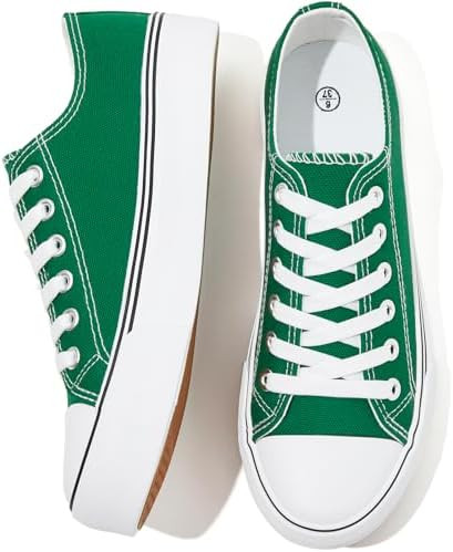 FRACORA Womens White Black Canvas Sneakers Low Top Canvas Shoes for Women Tennis Shoes       
   ... | Amazon (US)