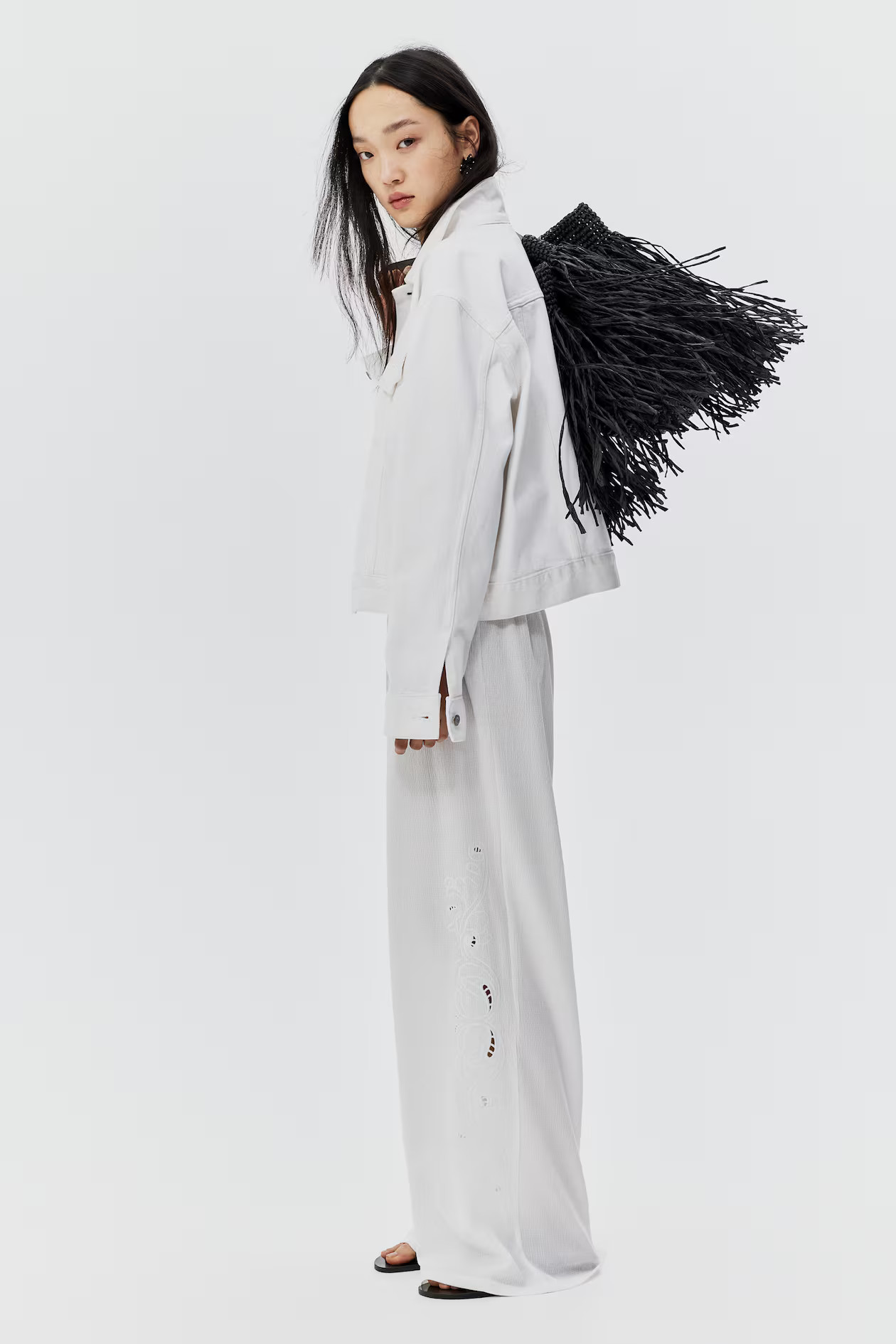 Wide broderie anglaise trousers | H&M (UK, MY, IN, SG, PH, TW, HK)