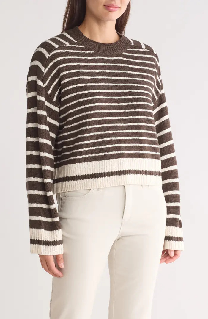 Saddle Stripe Crewneck Sweater | Nordstrom Rack