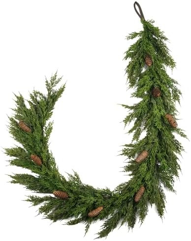 Norfolk Pine Garland 6ft Real Touch Realistic Christmas Garlands with Pinecone, Greenery Artifici... | Amazon (US)